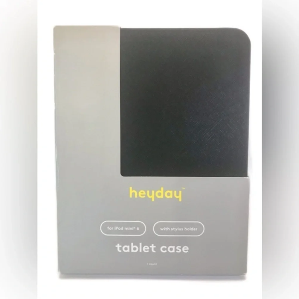 Black Faux Leather IPad Mini 6 Tablet Case New in Box Heyday Stylus Hold